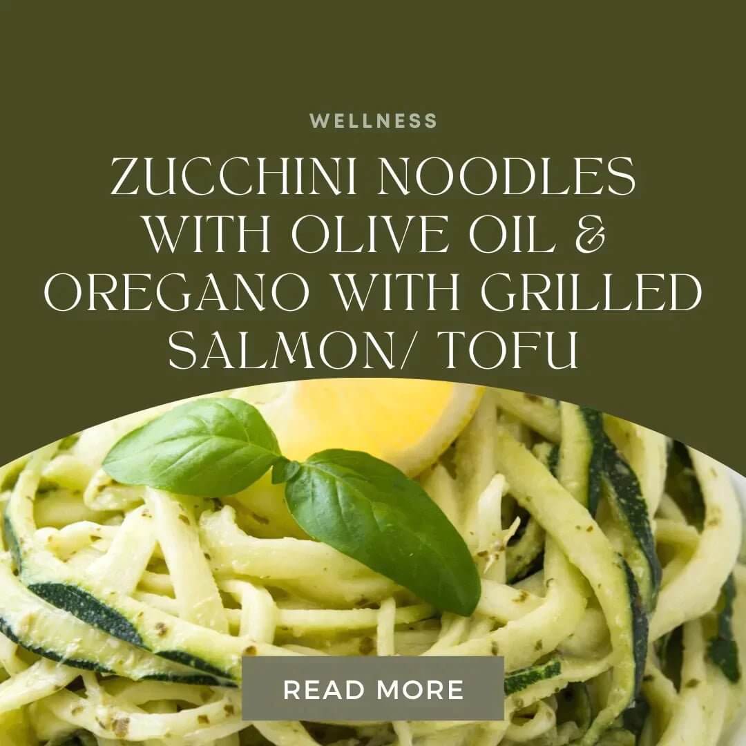 Zucchini Noodles with Grilled Wild-caught Salmon/Organic Tofu - Go Natural 247