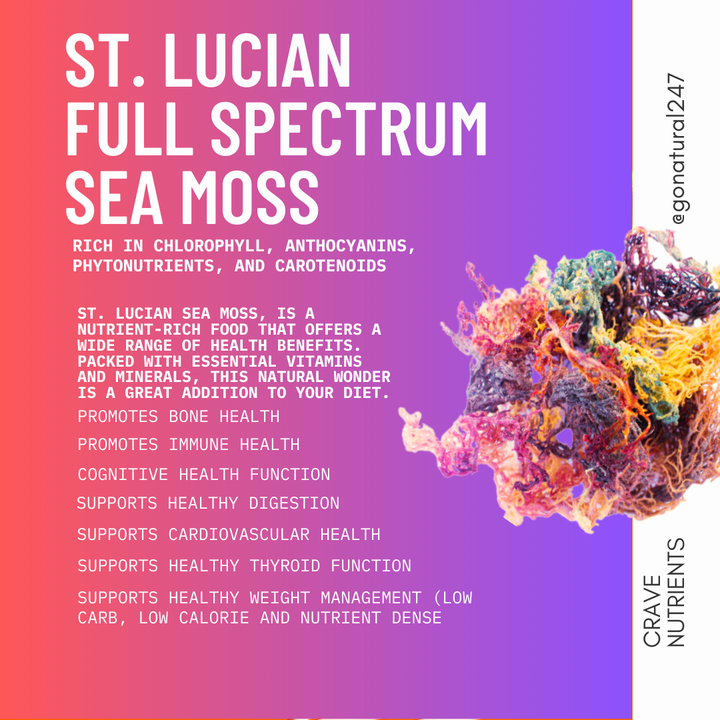 Crave Nutrients Wild-harvested St. Lucian Festive Sea Moss (Full Spectrum)