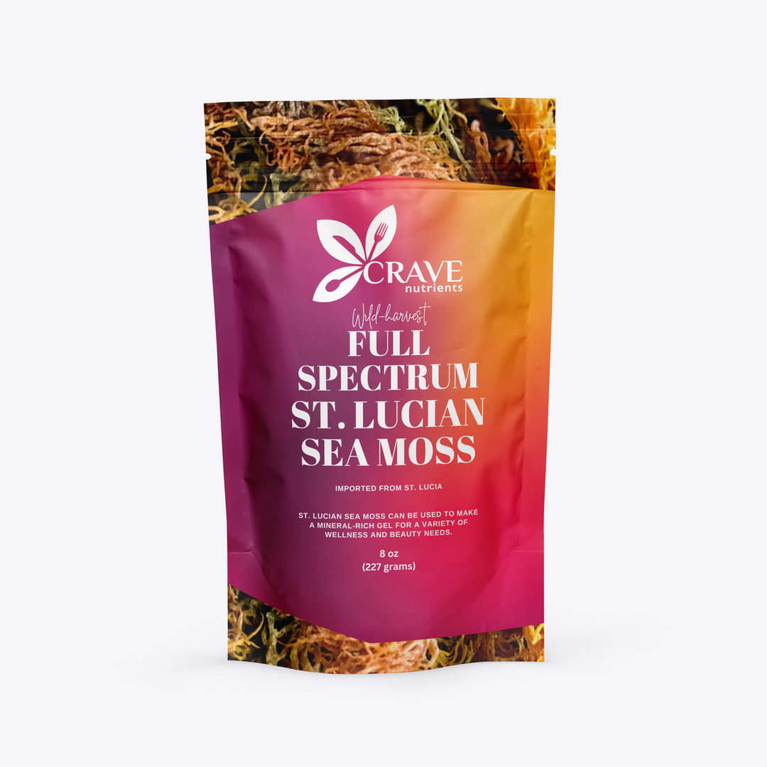 Crave Nutrients Wild-harvested St. Lucian Festive Sea Moss (Full Spectrum)