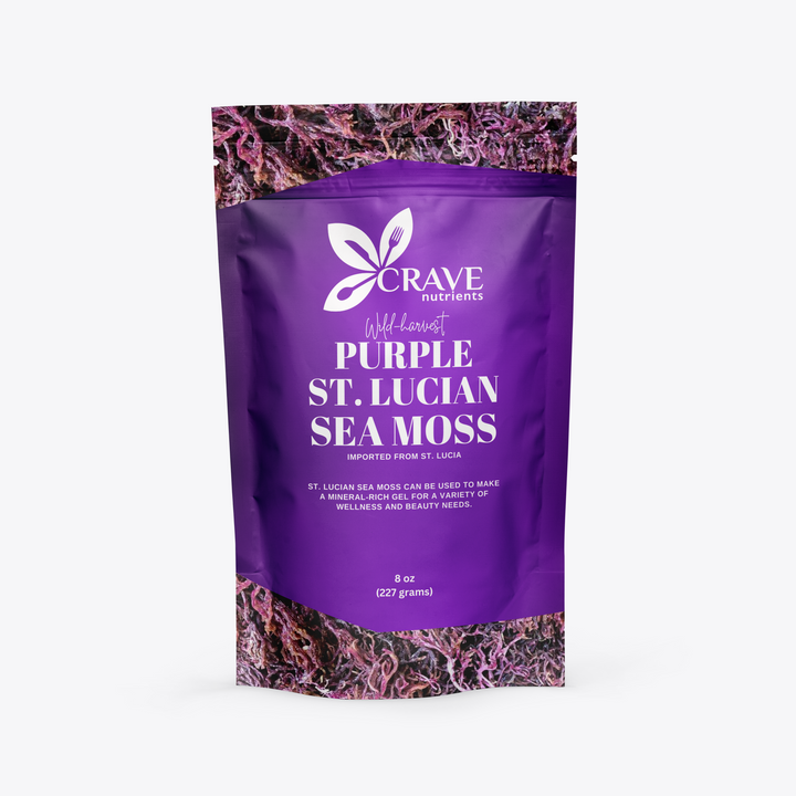 Crave Nutrients Wild-harvested St. Lucian Purple Sea Moss