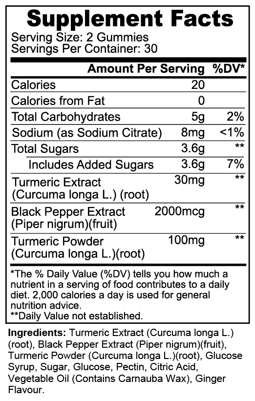 Crave Nutrients Vegan Turmeric Gummies